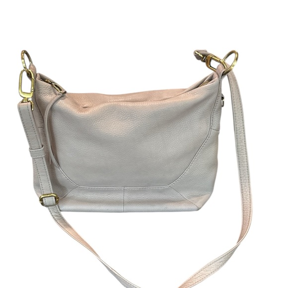 ✨ Hobo Leather Crossbody Bag Beige Stone Gold Hardware | Timeless Everyday Chic - Picture 6 of 6